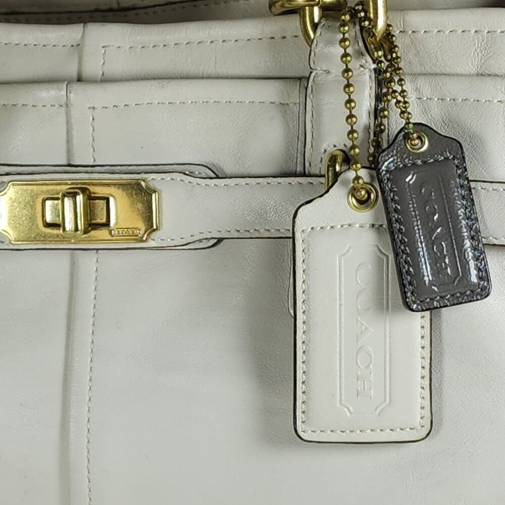 Coach Chelsea Jayden 17811 Leather Ivory/ Off White Carryall Tote Satchel Bag - Picture 8 of 16